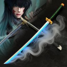 Espada de vapor ligera de 40 pulgadas, Demon Slayer Katana Muichirou, Cosplay de Anime, Katana japonesa Real, sabre samurái Original, regalo