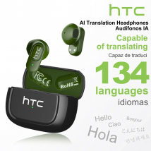 【Auricolari traduttore AI】 Auricolari Bluetooth HTC NE51 Cuffie wireless sportive in-ear TWS Lunga durata con microfono Auricolari ultraleggeri