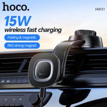 Supporto di ricarica rapido magnetico wireless HOCO da 15 W in auto per iPhone 16 15 Pro Max N52 Supporto regolabile con magneti forti per Samsung