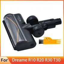 Aggiorna la spazzola per pavimenti elettrica per aspirapolvere per Dreame T30 R10 R30 R20 Attacco per testina a rullo morbido per pavimenti con luci antipolvere a LED