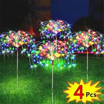 1 pz solare LED fuochi d'artificio luce filo di rame lucine natalizie prato percorso luce decorazione del giardino