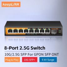 Rete Ethernet KeepLiNK a 8 porte da 2,5 Gbps con plug and play non gestito SFP+ da 1-10 Gb
