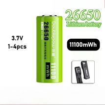 26650 11100mWh Batteria ricaricabile Batterie agli ioni di litio 3,7 V per torcia a luce forte Lampione stradale solare Strumento elettrico + Caricatore USB