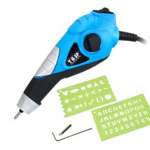Penna per incisione con strumento per incisore elettrico da 13 W per legno, metallo, acciaio inossidabile, vetro, plastica, con punte in metallo duro e stencil artigianali