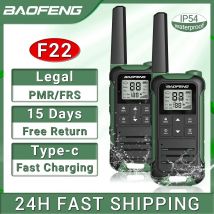 2 pezzi Baofeng F22 PMR446 FRS Mini Walkie Talkie caricatore portatile VOX Type-C senza licenza