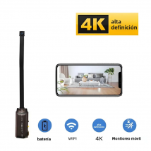 Versión mejorada, minicámara WiFi 4K HD, compatible con visualización remota, detección de movimiento, cámara DIY estilo niñera para el hogar