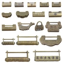 Antiken lock chinesischen Retro Vintage Gold bronze keyed vorhängeschloss Passwort kombination locking für tür holz Schmuck box gepäck