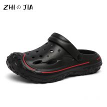 Sommersandalen Herren Beliebte Hausschuhe mit dicken Sohlen EVA-Lochschuhe Outdoor Atmungsaktive Strandschnelltrocknende Schuhe Große Schuhe