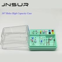 JNSUR 107 Löcher Kunststoff Dental Burs Box Bohrer Endo Dateien Sterilisation Platzierung Fall Halter Zahnmedizin Labor Instrumente