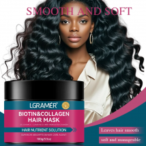 Biotin-Kollagen-Haarmaske repariert trockenes Frizz, macht das Haar weich, verhindert Bruch, Spliss, nährt weiße Horn-Ei-Kopfhautpflege