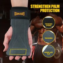Protezione del palmo in pelle bovina resistente all'usura attrezzatura per la protezione del polso antiscivolo Fitness sollevamento pesi cintura Booster Deadlift Pull-up