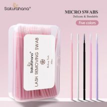SAKURAHANA 100PCS Einweg Microbrush Spiral Griff Mascara Wands Applikator Wimpern Pinsel Wimpern Verlängerung Make-Up-Tools