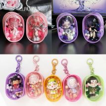 10 cm Schmuck Organizer Aufbewahrungsbox Beutel Transparente Mystery Box Aufbewahrungskoffer Niedliche Puppe Display Out Tasche mit Schlüsselanhänger Staubdicht