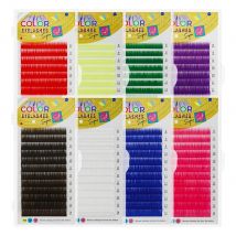 GAHAMACA Colored Eyelashes Extension Red Pink Purple Dark Brown Blue Green Purple Maquiagem Soft Natural Color Lash Cilios