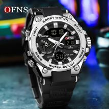 Ofns Luxus G-Stil Militär Sport Quarzuhr wasserdichte Outdoor-Sport uhr Herren LED analoge digitale Alarm Armbanduhren