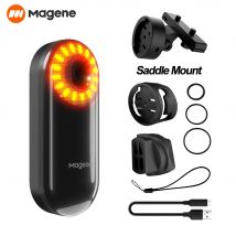 Magene Radar per bici Fanale posteriore Headliight Bicicletta Illuminazione posteriore intelligente Reggisella per sella Ebike Fanale posteriore per ciclismo a LED