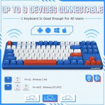 Teclado mecánico inalámbrico Ajazz AK871 TKL, teclado para juegos intercambiable en caliente de 87