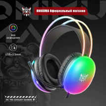 Cuffie da gioco professionali ONIKUMA con illuminazione dinamica RGB cuffie Over-Ear cablate con microfono a cancellazione di rumore per PC