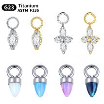 1/5 pezzi titanio zirconi cubici ciondolo orecchino accessori lobo dell'orecchio ciondola l'orecchino ad anello Datih Rook piercing gioielli per il corpo regalo