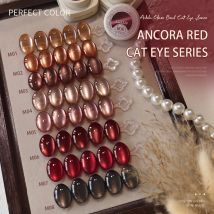 PERFECT COLOR Ancora Red Cat Eye Gel Nail Polish, 8 Colors 1pc/5g glass bead Ceramic Magnetic Gel Polish Set