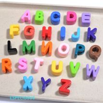 Perline con lettere in acrilico con foro grande multicolore, ornamento artigianale per bambini, collana distanziatore con alfabeto, accessori, reparto di gioielli fai da te
