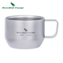 Boundless Voyage Titanium Double Wall Mug Metallo Caffè Tazza da tè Mini Espresso Cup Bicchieri portatili ultraleggeri e durevoli Ti3086D