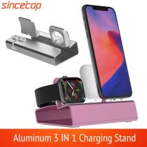 Aluminium 3in 1 Lade Dock Für iPhone 16 15 14 13 12 11X8 Für Apple Uhr Airpods ladegerät Halter Halterung PD Stand Dock Station