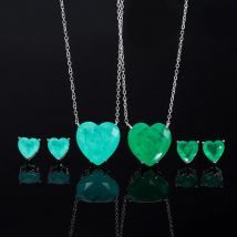 Neue Frühjahr Produkt Paraba High Carbon Diamant Ohrring Herzförmige Liebe Anhänger Halskette Frauen Schmuck Neue Jahr Geschenk Charms