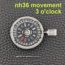 NH36-Uhrwerk, Uhrwerk, 3-Uhr-Original japanisches NH36-Uhrwerk, Chinesisch-Englisch, Dual-Balck-Kalender, Uhrenzubehör