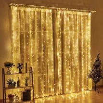 6M LED-Vorhang-Girlande am Fenster, USB-Strom-Lichterkette, Girlande mit Fernbedienung, Neujahrsgirlande, LED-Lichter, Weihnachtsdekoration