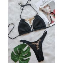Extreme Mini Micro String Diamant Bikini Frauen Badeanzug Weibliche Dreieck Bademode Zwei Stücke Bikini Set Halter Badeanzug Schwimmen