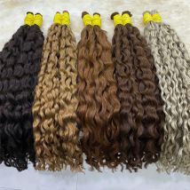 Deep Wave Boho Braids Hair Extensions #2 Colored 100% Natural Human Hair No Weft Curly Braiding Hair Bulk For Women 50g/100g