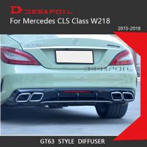 Dla CLS W218 lifting GT 63 styl tylny dyfuzor usta Mercedes Benz 2015-2018 błyszczące czarne części z tworzyw sztucznych CLS300 CLS320 CLS400 CLS63
