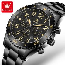 Olevs 9969 Quarz Herren uhr Luxus Original Multifunktion skalen der Edelstahl 48mm großes Zifferblatt wasserdichte Herren uhr