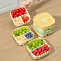 WORTHBUY Tragbare Kunststoff-Lunchbox mit Fach, mikrowellengeeignet, Obstsalat-Lunchbehälter, für Kinder, Studenten, auslaufsichere Bento-Box