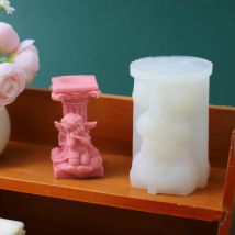 Klassische römische Säule Engel Kerze Silikonform DIY handgemachte Aromatherapie Kerze Gips Handwerk Harz Zement Seife Form