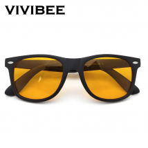 VIVIBEE-gafas de visión nocturna con bloqueo de luz azul para hombre y mujer, anteojos cuadrados con protección ocular para ordenador, para videojuegos, color naranja