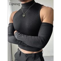 Sexy männer Aushöhlen Stricken Tops Frühling Herbst Täglich Casual Langarm Dünne Gestrickte T-shirts Männer Outdoor-Mode Rollkragen t
