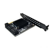 NUOVO Adattatore SATA 6 Porte SATA 3.0 a PCIe Scheda di Espansione Convertitore PCI Express SATA 3 con Dissipatore di Calore per HDD Marvell 88SE9215 Chip