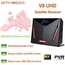 GTMEDIA V8 UHD Mars-Satellitenempfänger, DVB-S/S2/S2X, DVB+T/T2/ISDB-T/Kabel 4K HD Integrierter 2,4G WIFI-Unterstützung DLNA, SAT zu IP, Marken