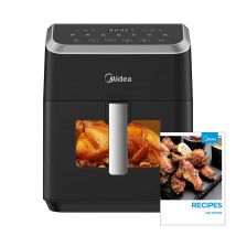 Freidora de aire caliente Midea de 7 litros de capacidad, tecnología HeatXpress, 90% sin aceite,