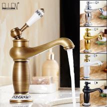 Rubinetto del bagno Finitura bronzo antico Lavabo in ottone Rubinetti in ottone massiccio Rubinetti miscelatori acqua monocomando Gru da bagno ELFCT001