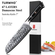 TURWHO 7 "japoński styl nóż Santoku stal damasceńska profesjonalny nóż szefa kuchni krojenie mięsa tasak wołowina kuchenne narzędzia kuchenne