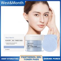 West Month 60 Stück Panthenol-Gel-Tonerpads, verkleinert die Poren, tief feuchtigkeitsspendend, feuchtigkeitsspendend, nährend, Hautpflege, Unisex, Schönheits-Make-up