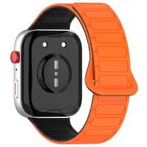 Cinturino sportivo magnetico per Huawei Watch Fit4 Pro/ Fit 3/ Fit 4 Bracciale in morbido silicone arancione Cinturino traspirante bicolore