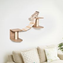 Mensole da parete PawHut gatti con piattaforme a scala pali per raschietto in Sisal