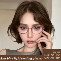 Fashionable Women's Reading Glasses with High-definition Anti Blue Light Reading Glasses and Retro Ultra Light Reading Glasses