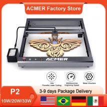 ACMER P2 Incisione Laser 10W 20W 33W Macchina da Taglio Laser 30000mm/min Dispositivi di Sicurezza per Incisione ad Alta Velocità Supporto TF Card APP