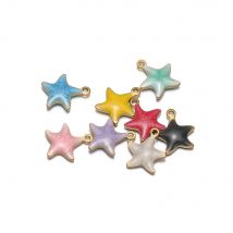 20 pendenti colorati con ciondoli a forma di stella in smalto in acciaio inossidabile per gioielli di moda fai da te che realizzano collane, orecchini, forniture all'ingrosso