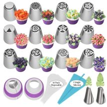 8/27 PCS Set DIY Backwerkzeuge für russische Rohrdüsen Edelstahl Rohrdüsen Set Süßigkeiten Dekoration Backen Kuchen Werkzeuge